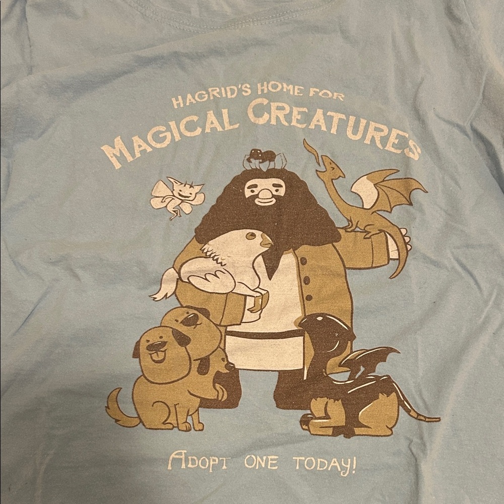 Blue Magical Creatures Graphic T-Shirt Harry Potter